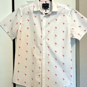 Denim & Flower size M men’s shirt flamingo pattern